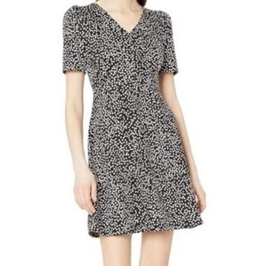 Lark & Ro women's puff sleeve fit & flare dress ruffles polka dots Size 2